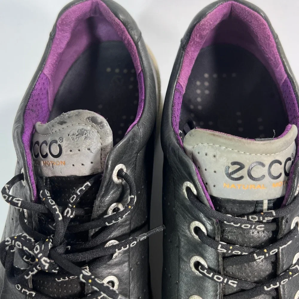 ECCO Biom Hybrid Golf Shoes Mens 10-10.5 EU 44 Black Leather Spikeless Athletic